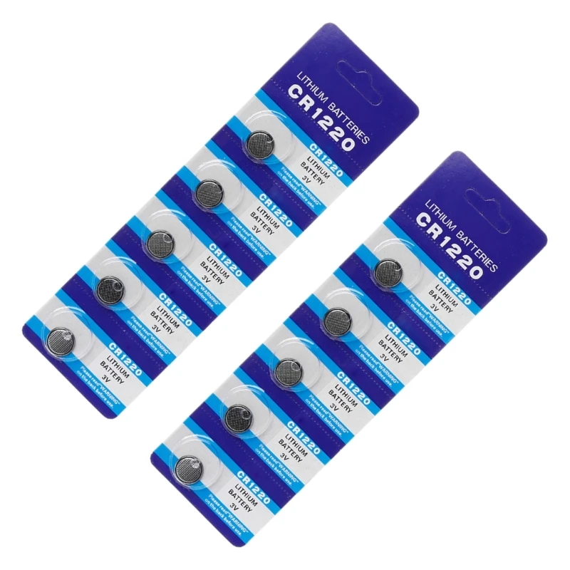 Quality CR1220 Batteries Coin Battery for Automotive Key Fob Reliable Power Performances and Easy Replacement 5pcs/10pcs