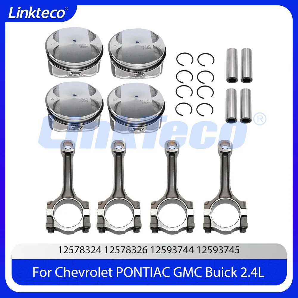 Engine Piston Connecting Set Fot 2.4 L For Buick Regal Chevrolet Equinox Impala Pontiac Solstice G5 G6 Saturn Sky 2.4L 06-17