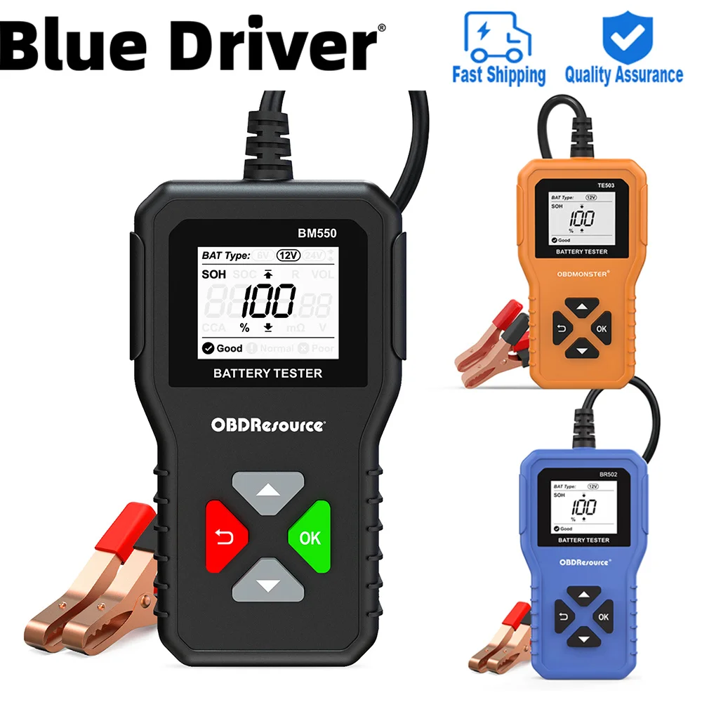 OBDMonster Auto Battery Analyzer BM550 Car Battery Tester 6V 12V 24V 100-2000 CCA Battery System Detect Car Battery Tools 