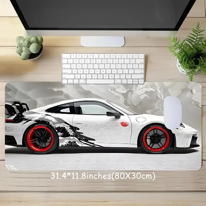 Cool fashion racing theme large game mouse pad, non-slip rubber fashion table mat, multi-size suitable for laptops and desktops