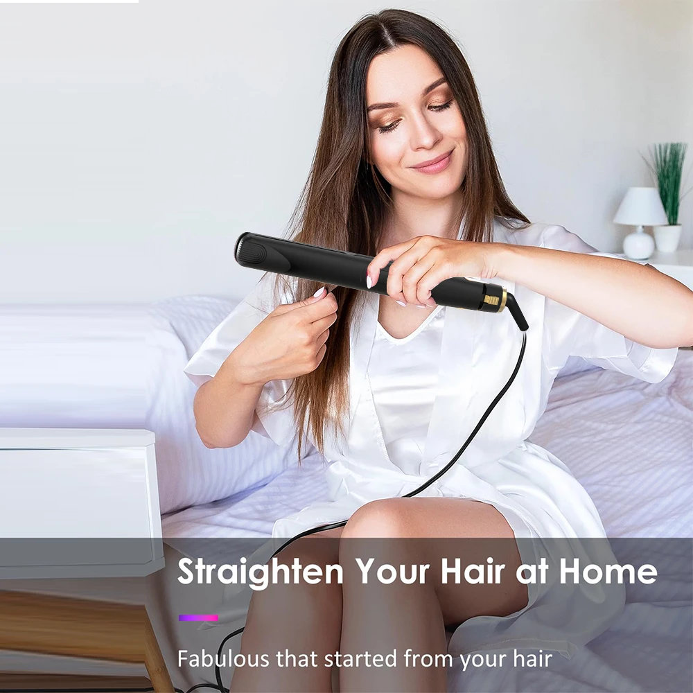 مكواة مسطحة لفرد الشعر من السيراميك الأصلي من LISAPRO مقاس 1 بوصة معالجات الشعر، نموذج صالون احترافي لفرد الشعر وتجعيد الشعر