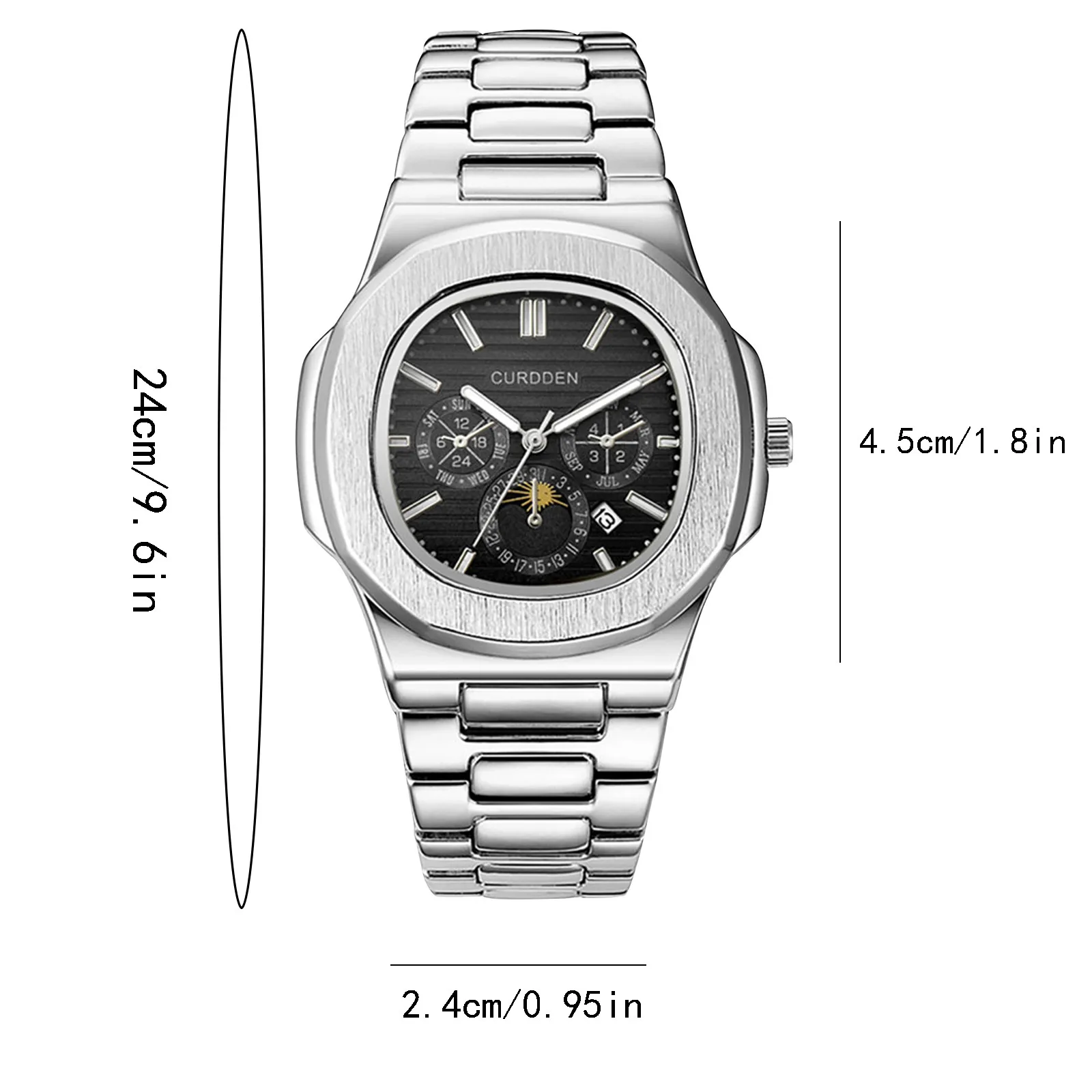 CURDDEN Superb Man Fashion Casual Stainless Steel Band Strap Watch Analog Wrist