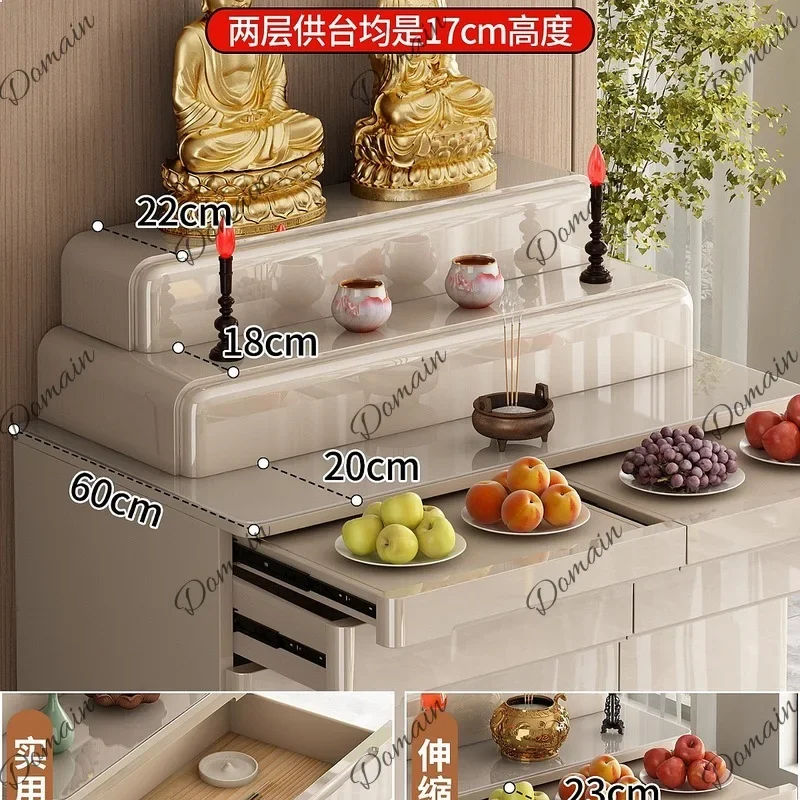 DS Modern Minimalist Buddhist Altar Table Wall Mounted Shrine Cabinet with Storage for Home Use H
