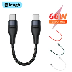 Elough 66W 0.25M Type C to Type C Cable Fast Charging USB C to USB C Cable for Power Bank iPhone Samsung Huawei Xiaomi Data Cord