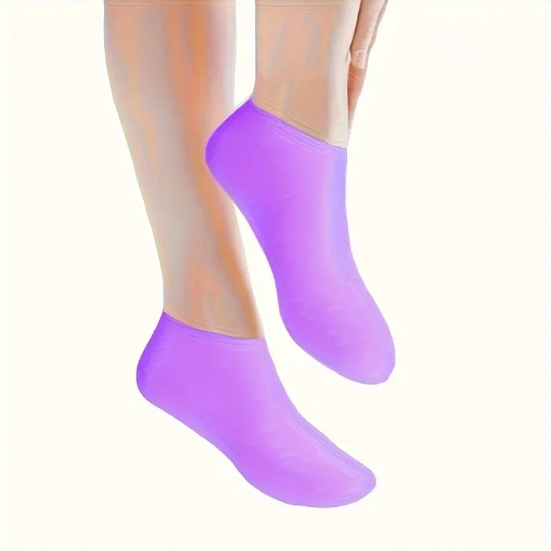 2pcs silicone foot care socks,exfoliating,moisturizing,and crack resistant socks,suitable for use when feet are dry and cracked. view 2
