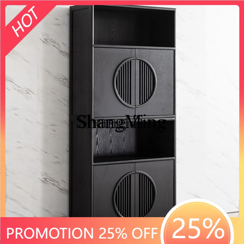 

FGgood-looking new Chinese Zen solid wood bookcase floor-to-ceiling display high cabinet