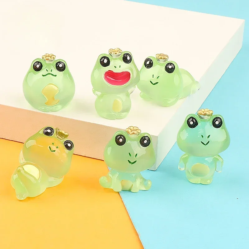 1pc Luminous Mini Frogs Fairy Garden Decoration Miniature Frog Figurines Glow At Night Home Decor Kawaii Accessories