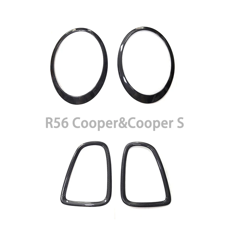 For Mini Cooper 07-ON Black Carbon Fiber Style UV Protection Head and Rear Lamp Cover For mini cooper clubman R56-R60