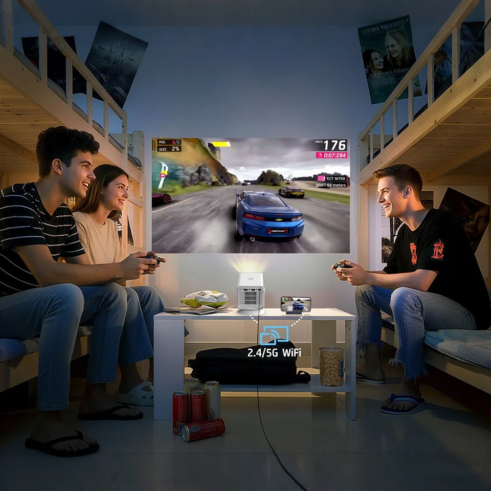 

MC400 The Ultimate All-in-One Projector: Seamless Connection & Versatile Setup, FHD 1280*720P
