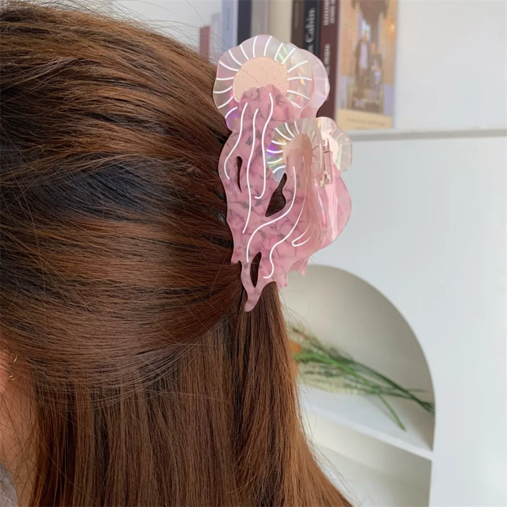 

Fashion Korean Style Jellyfish Hair Claw Acetic Acid Sweet Cartoon Animal Hair Clip Creative Colorful Cute Shark Clip Daily