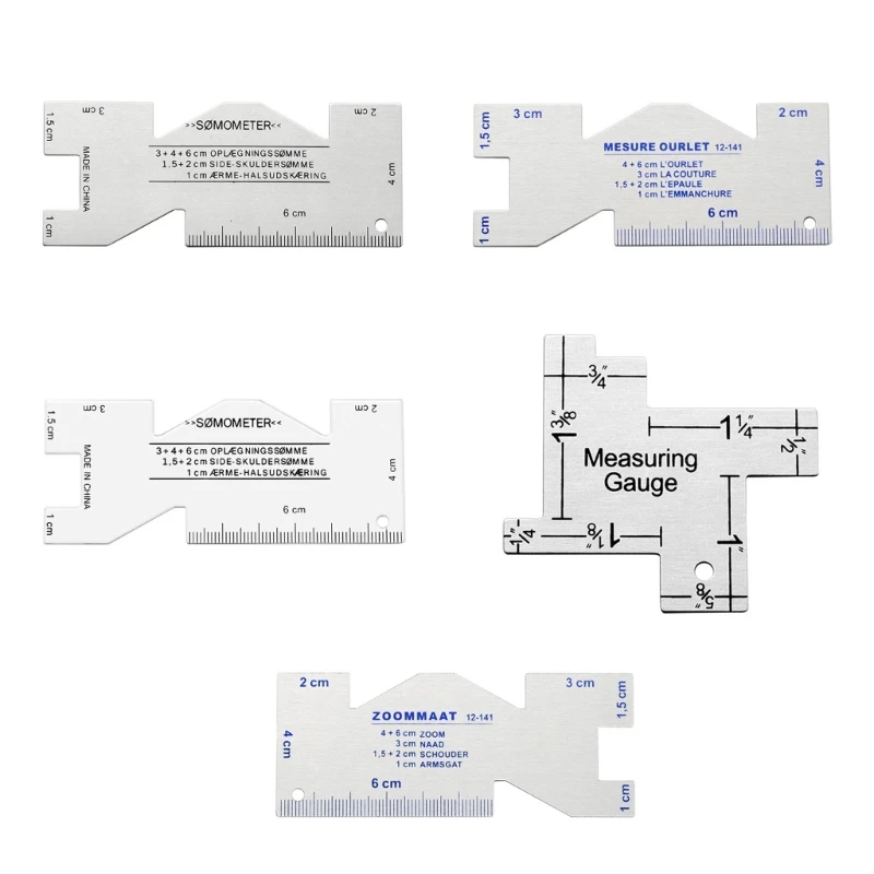 Handy Aluminum Sewing Ruler Clear & Accurate Measurements Quilting Ruler Simple Operation for Clothing & Pattern Making