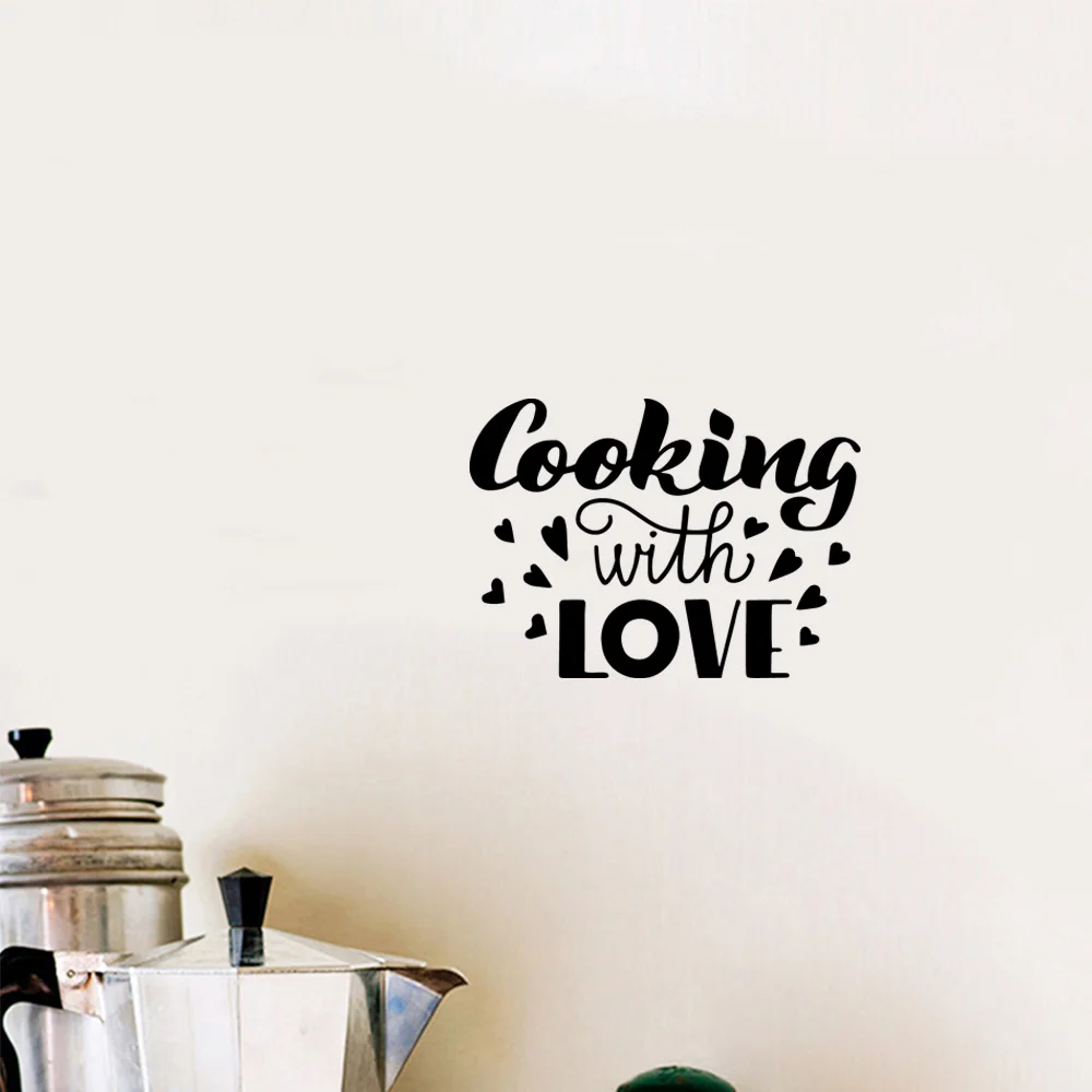 1 pc cooking with love Wall Sticker Removable Wall Stickers Diy Wallpaper For Kids Room Living Room Home Decor Vinyl Mural Decal