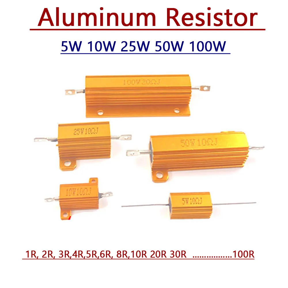 Power Metal Resistor para Carga e Descarga da Bateria Dac Amplificador Carga Manequim de Teste Carga Manequim 10w 50w 100w Ohm 2ohm 4ohm 8ohm 10ohm