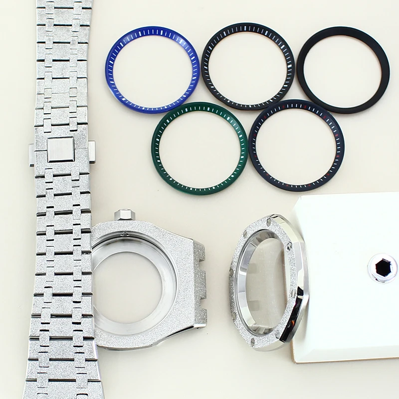 حافظة ساعة رجالية موديل NH35 من خشب البلوط المعدل 100 متر مقاومة للماء 316 حزام من الفولاذ المقاوم للصدأ زجاج الياقوت #3