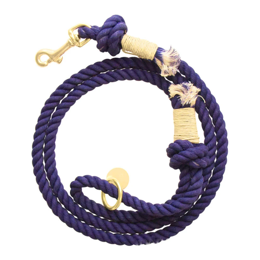 

Wholesale Customized Multiple Color Durable Cotton Rope Dog Leash and Collar Set