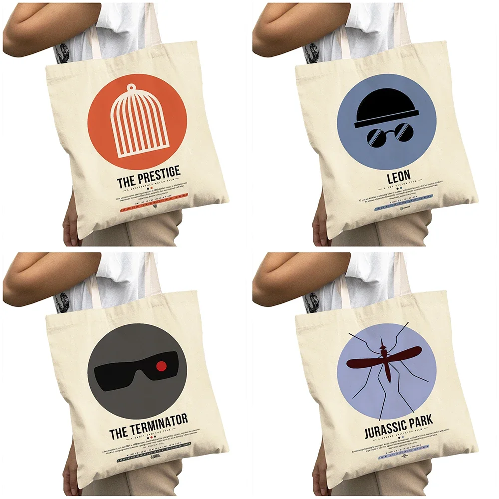 حقائب تسوق نسائية ذات سعة كبيرة وبسيطة من الفيلم الجمالي بطباعة مزدوجة للاستخدام اليومي حقيبة كتف للسيدات حقيبة للمتسوقين