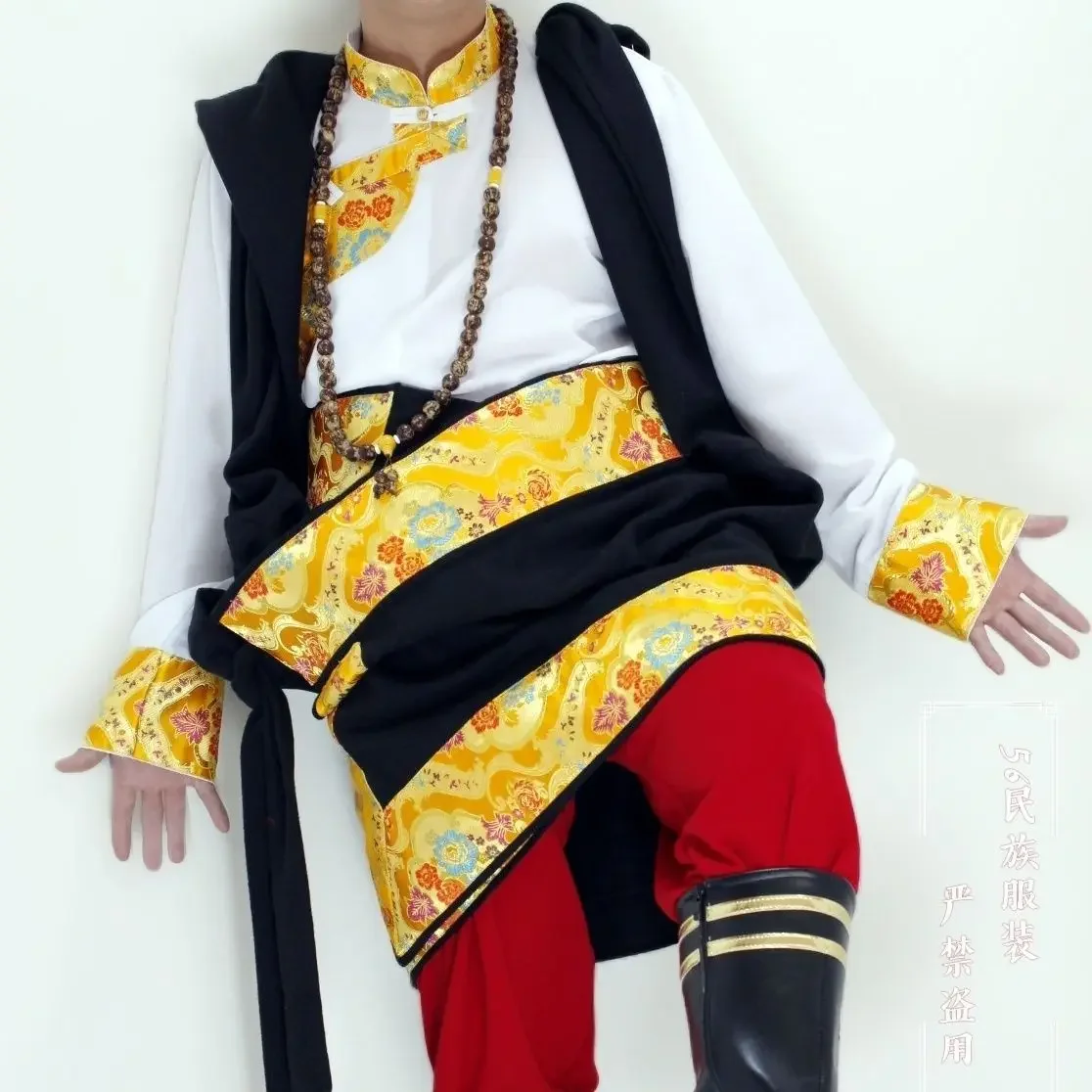 

Тибетская футболка 2024, весна/лето, струящаяся и мощная мужская рубашка, бальное платье