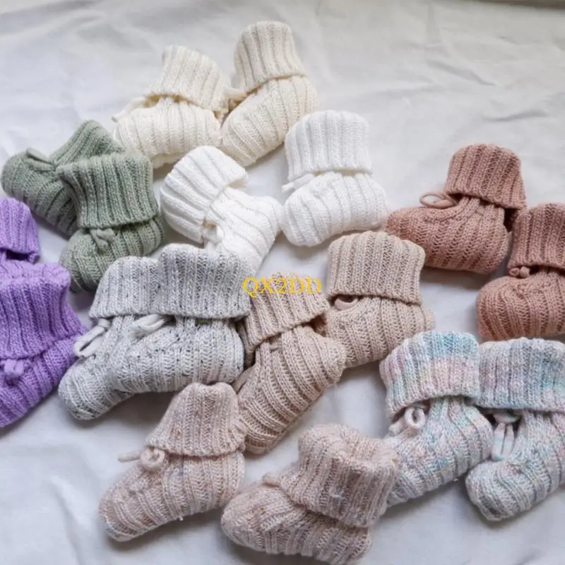 Baby Booties Newborn First Walkers Soft Knit Socks Warm Knitted Crib Shoes