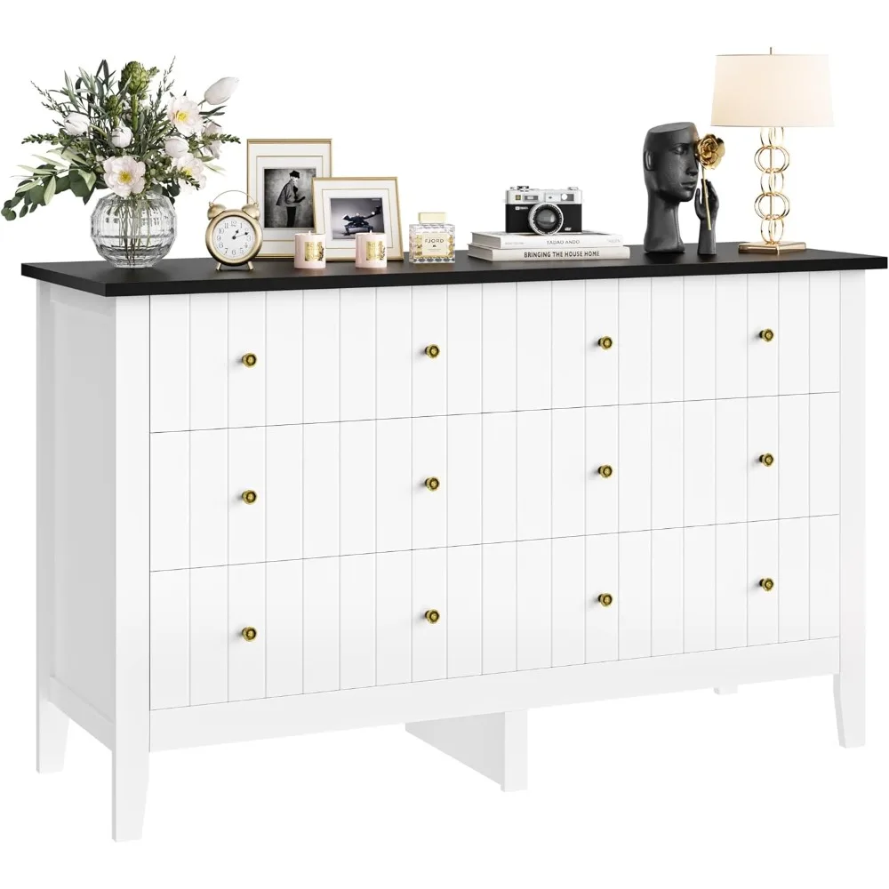 

Chest of Drawers, Modern 6 Drawer Double Dresser with Deep Drawers, Nursery Dresser for Baby, Wide Storage Organizer Cabinet