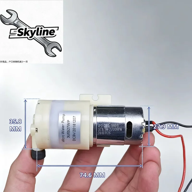 Mini 385 Motor Large Flow DC 9V Diaphragm Water Pump Micro Self-priming Suction