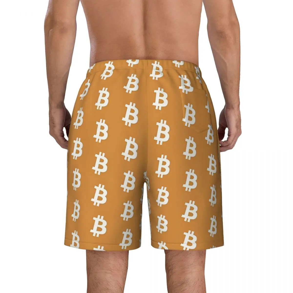 Bitcoin Cryptocurrency Board Shorts Summer Bitcoin BTC Y2K Funny Beach Short Pants Men Sports Fitness Quick Drying Swim Trunks