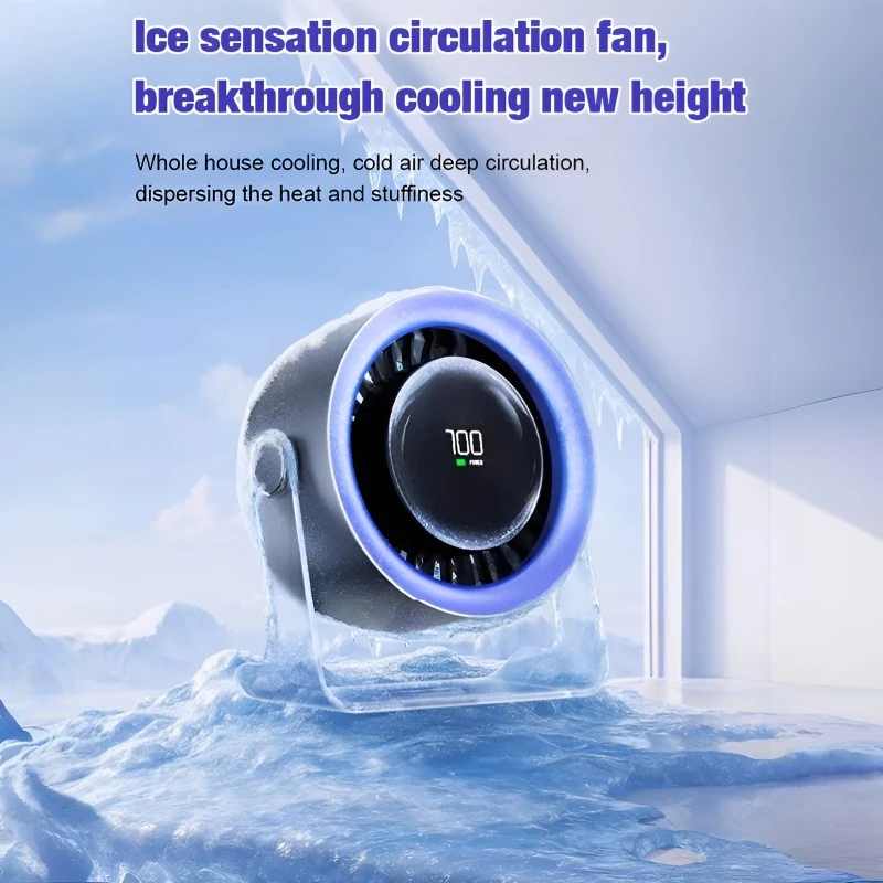 مروحة سطح المكتب المنزلية الصغيرة القابلة لإعادة الشحن، مروحة توزيع رقمية كتم الصوت، مكتب سكن الطلاب، مروحة كهربائية رائعة، مبرد صيفي