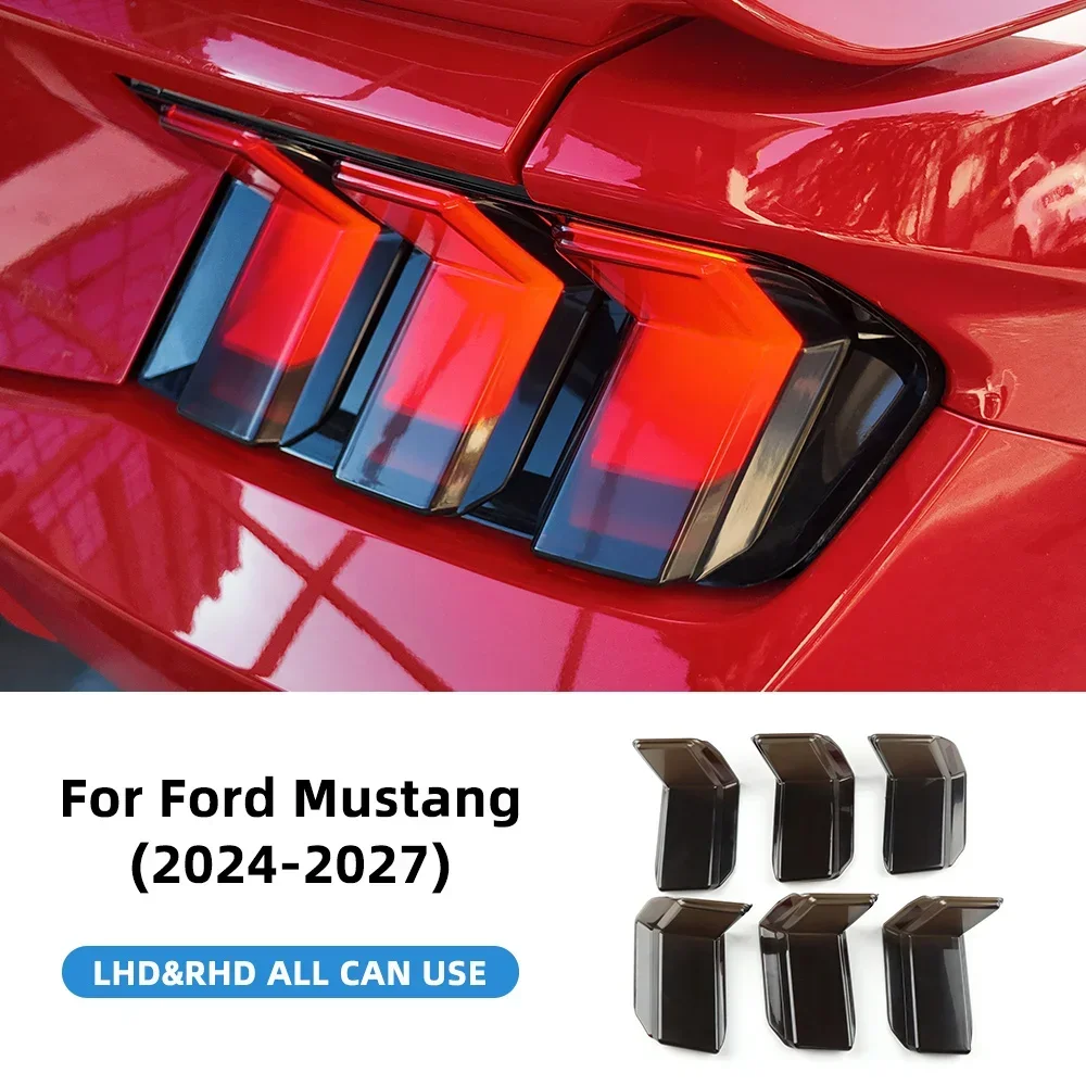 6PCS For Ford Mustang S650 Dark Horse GT Ecoboost 2024 2025 2026 2027 ABS Rear Taillight Tail Lamp Protect Cover Accessories