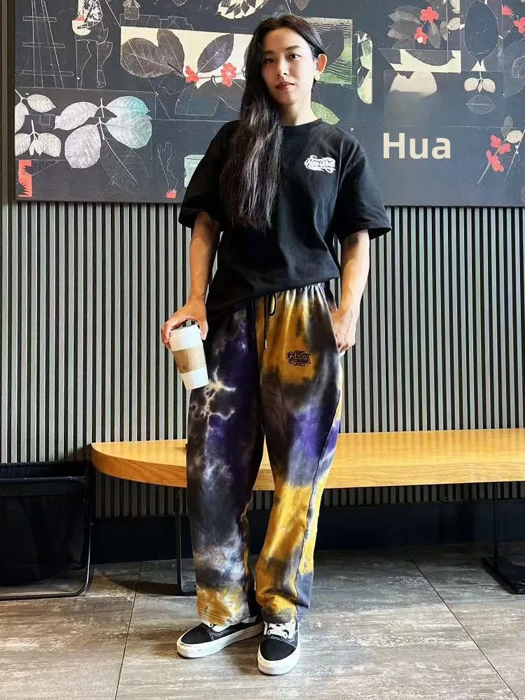 Street Style Loose Fit Dyeing Cotton Long Pants Harlan Lantern Pants Spring Autumn Casual Loose Trousers for plus Size Men