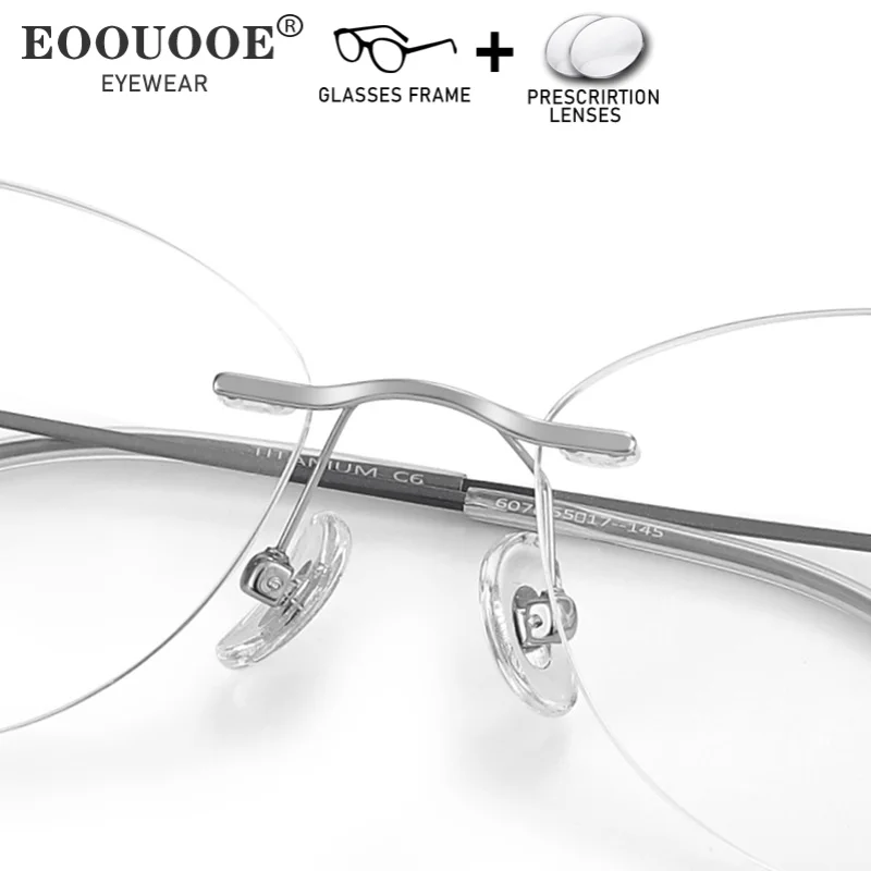 عين القط بدون شفة نظارات موضة النساء 1.61 HD وصفة طبية نظارات العدسات قصر النظر التقدمي القراءة 6 جرام التيتانيوم النظارات #5