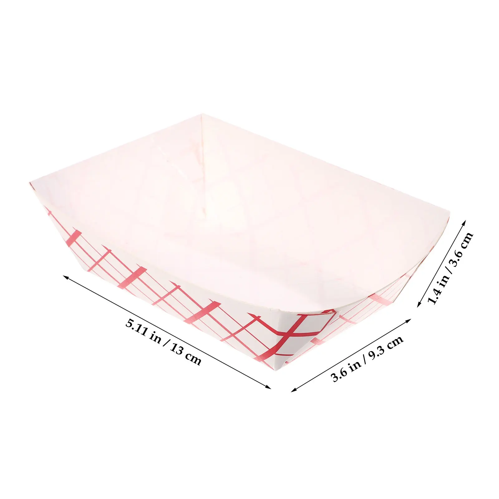 200Pcs Large Opening Checkered Disposable Food Trays Paper Snack Bowls for Appetizers Sushi Salads Carnival Events Food Service