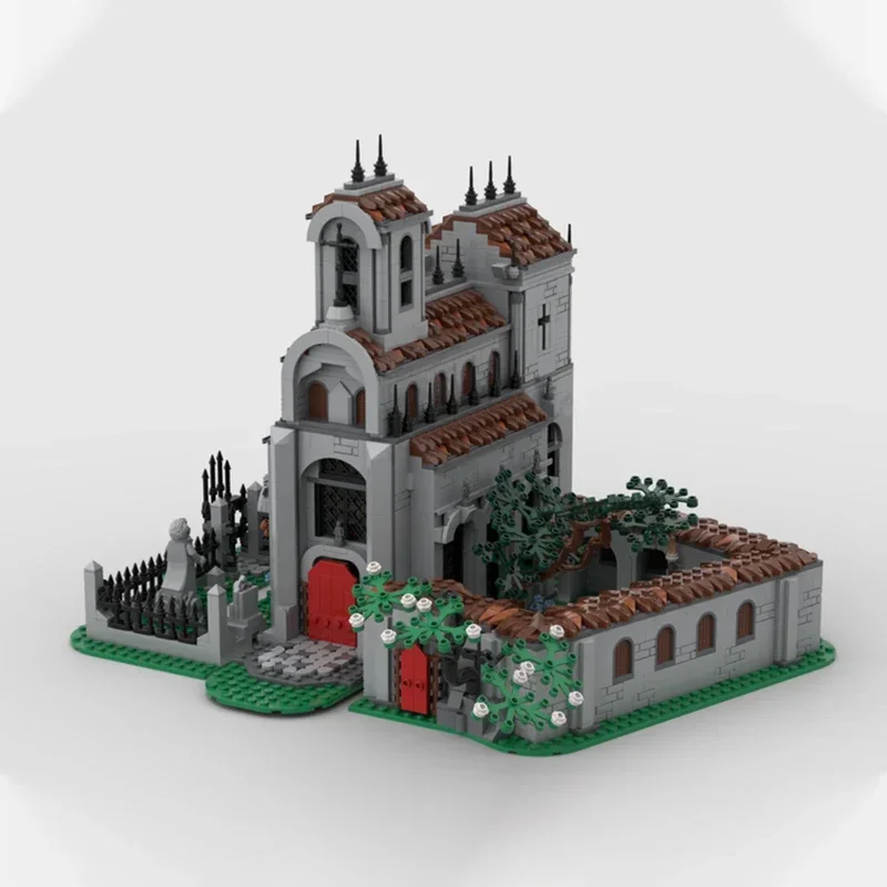 中世の城モデル Moc ビルディングレンガ中世修道院技術モジュラーブロックギフトクリスマスおもちゃ DIY セットアセンブリ