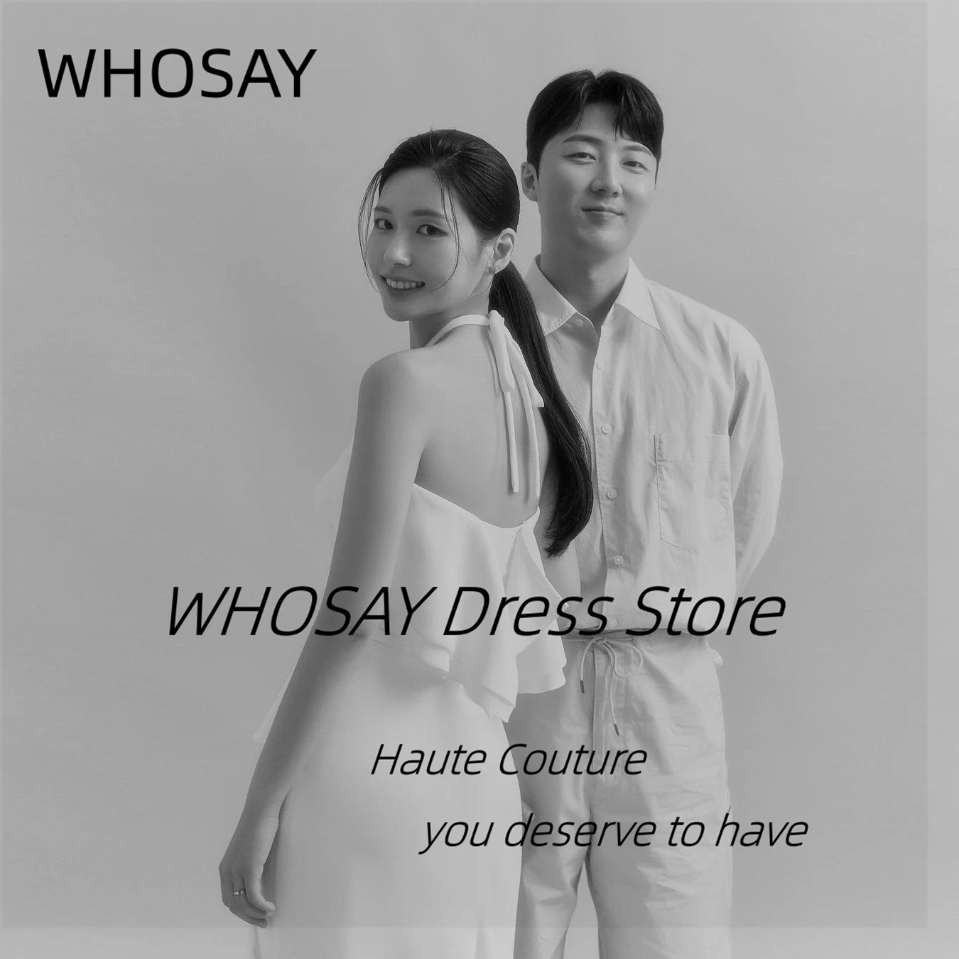 WHOSAY Wedding Dress 2024 Girls Wear Halter Neck Sleeveless Korea Special Party Dresses Photos Shoot Sexy Backless 웨딩드레스 L