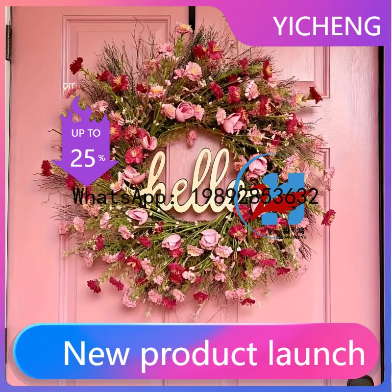 

Новый декоративный венок к Дню святого Валентина от бренда Hello, пластиковая подвесная украшение для двора и дверей, создающая атмосферу праздника.