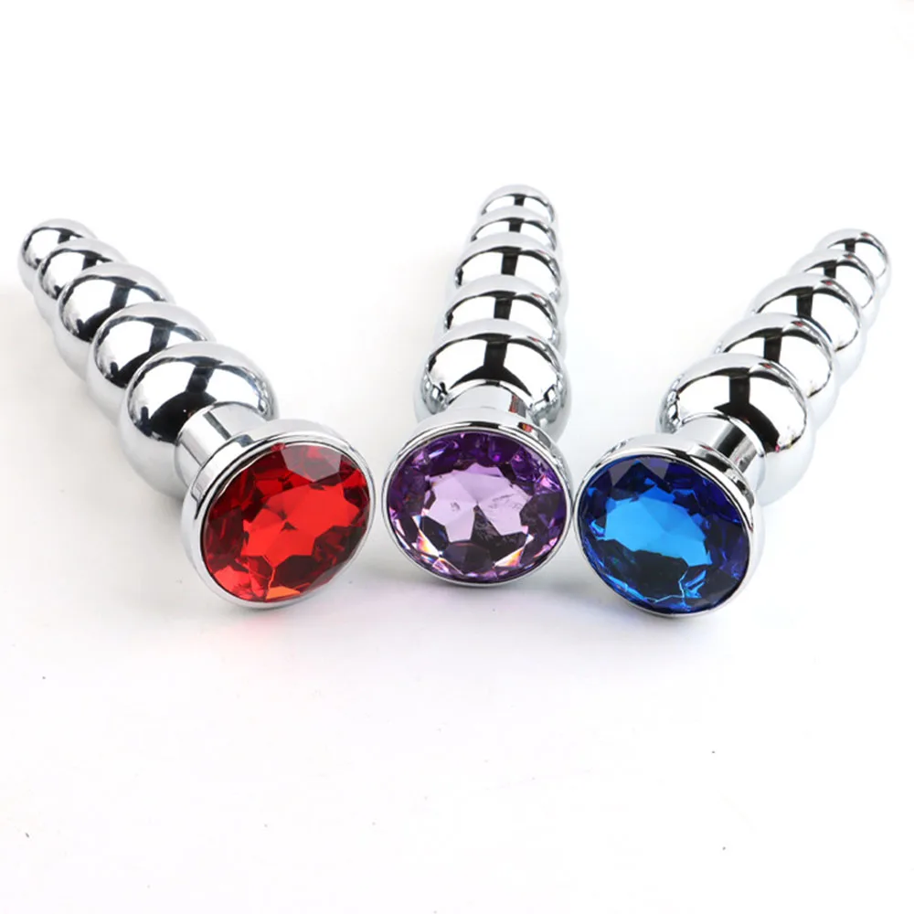 الفولاذ المقاوم للصدأ تدليك البروستاتا بعقب المكونات الثقيلة الشرج الخرز مع 5 كرات الجنس لعب للرجال/النساء/مثلي الجنس المعادن الشرج المقابس لعبة الكبار