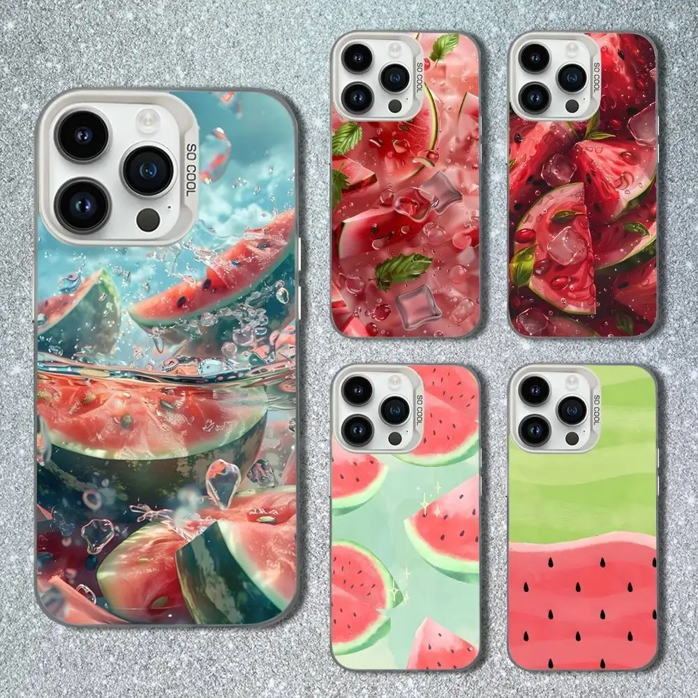 

Watermelo Summer Art Phone Case For iPhone 13,15,14,16,12,11,Mini,MAXXS,Pro,SE, White Matte Shockproof Cover