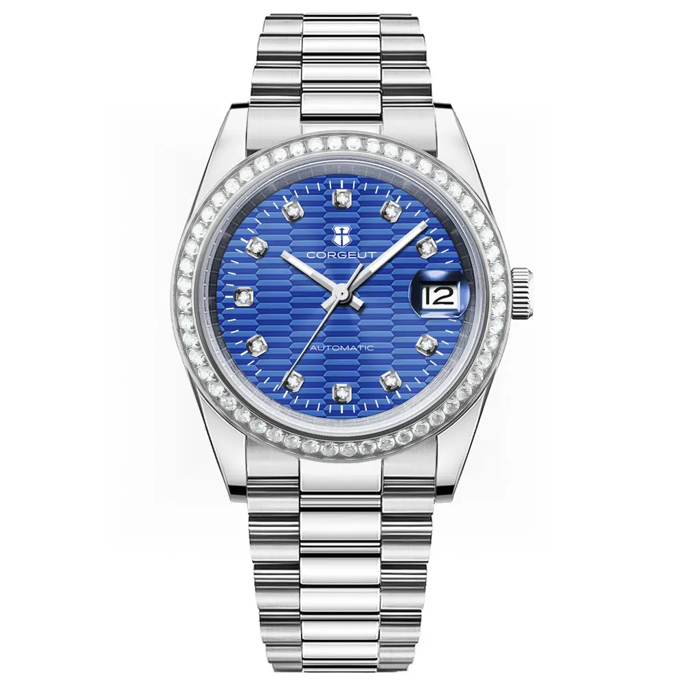 36/39 مللي متر Corgeut ساعة معصم رجالية فاخرة 10ATM الياقوت NH35 ساعة أوتوماتيكية للرجال Relojes para hombres شعار مخصص