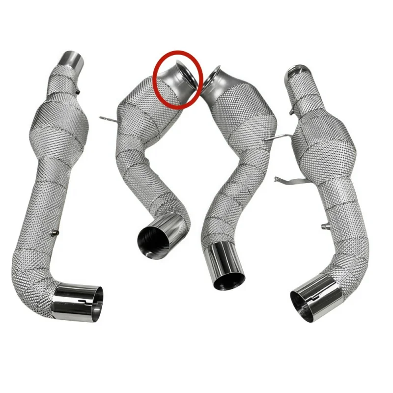 High-end Cast Downpipe Exhaust for Mercedes Benz GT GTC GTS GTR with OPF Stainless Exhaust Pipes Header  No Engine Failure Light