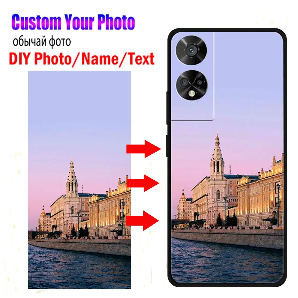 DIY Photo Custom Phone Cases For TCL 50 XL 502 505 Black Cover For TCL 40 NxtPaper 4G Personalized Case Picture Name Text Design