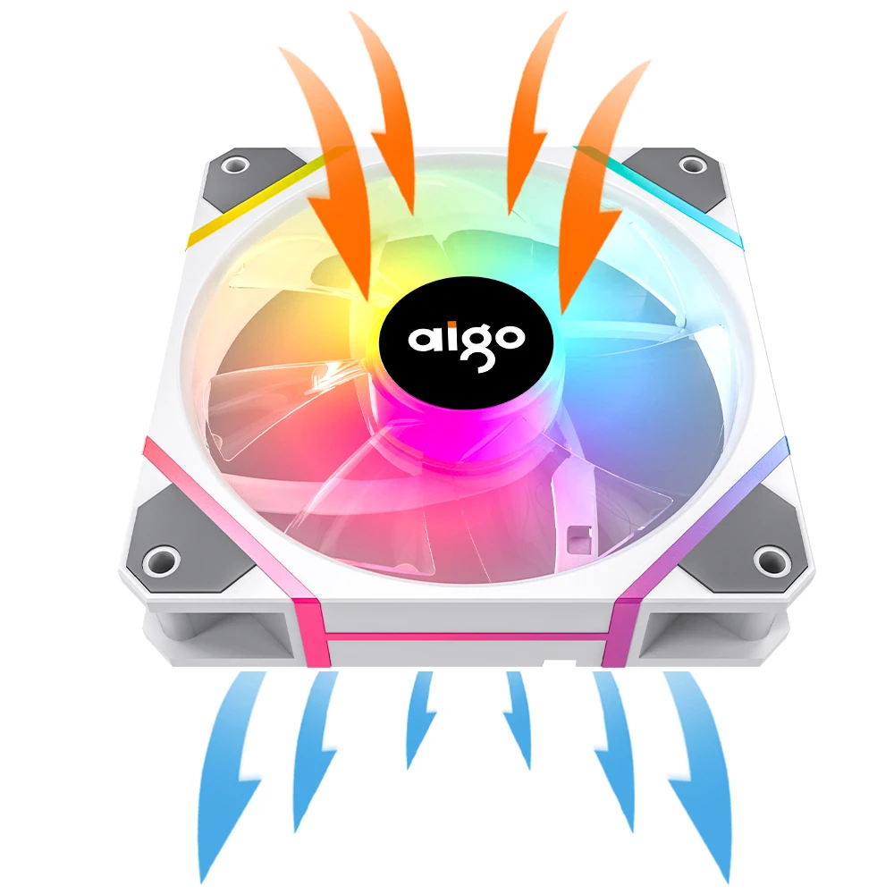 Aigo AM12PRO Ventoinha Computer fan 120mm 4pin PWM ARGB 3pin 5V cooling fan rgb Air blower  cpu fan 12cm Chassis fan