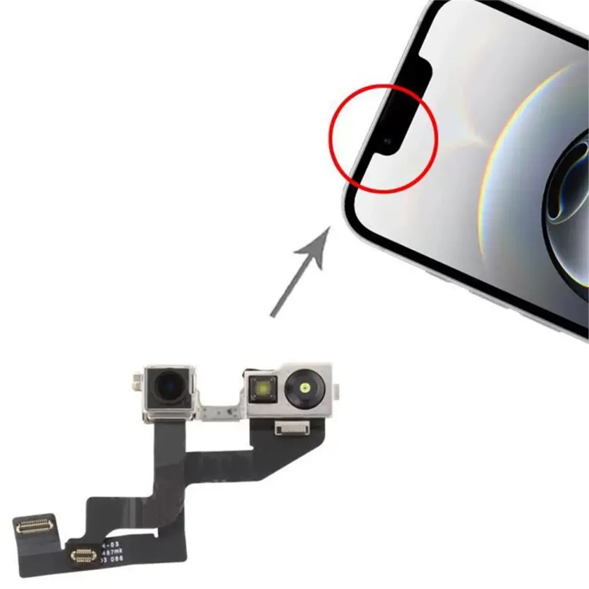 PHONE&GEAR Front Camera Module for 16e Front Camera 12MP Promixity Light Sensor Cable Replacement Parts