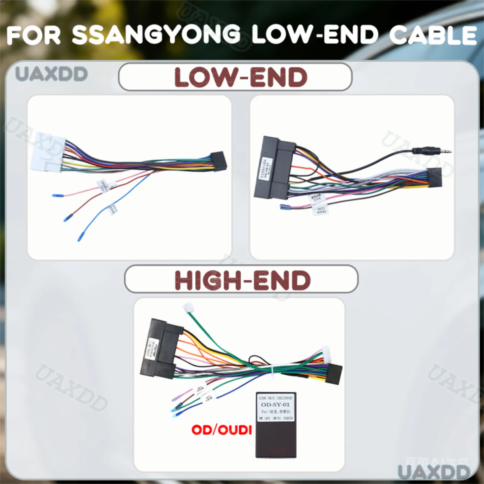 UAXDD Decoder Harness CD Lead Flex Current Line Cord Electric Automotive Accessories Car FOR SsangYong Tivolan Cable Canbus Wire