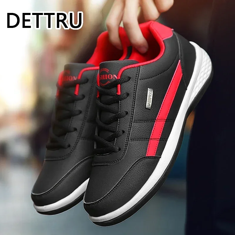 Zapatos de cuero de marca de lujo para hombre, zapatillas informales de tendencia inglesa, calzado de ocio transpirable