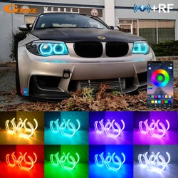 For BMW 1 Series E82 E88 E87 E81 RF Remote Bluetooth APP Multi Color Crystal DTM Style RGB LED Angel Eyes Kit Halo Rings
