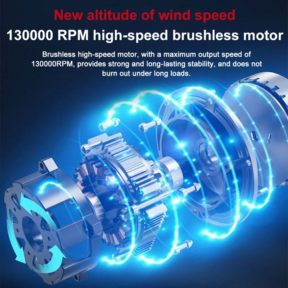 120000RPM Turbo Jet Fan Powerful Air Blower 52m/s Adjustable Wind Speed Electric Blower Brushless Motor Handheld Duct Fan 송풍기