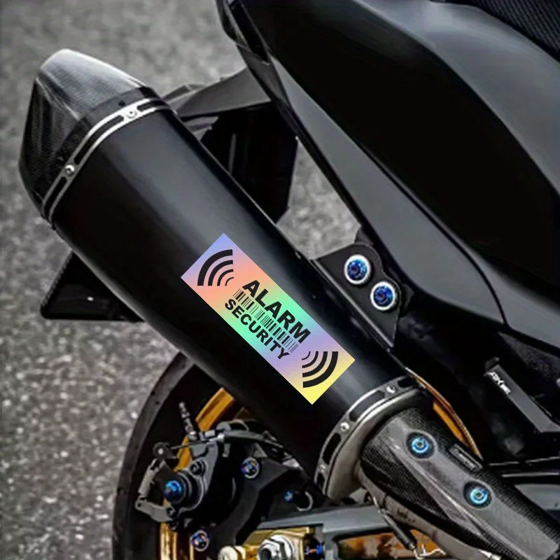6 Pieces of car stickers - laser effect, warning decals, safety system stickers set, scratch-resistant decorative stickers