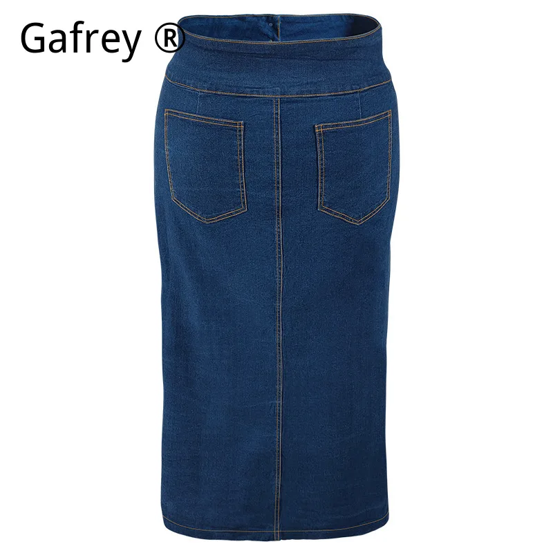Plus Size High Waist Button Front Denim Jean Skirt Decorative Pocket Casual Loose Fit A Line Midi Oversize Jean Skirt 2026 New view 6