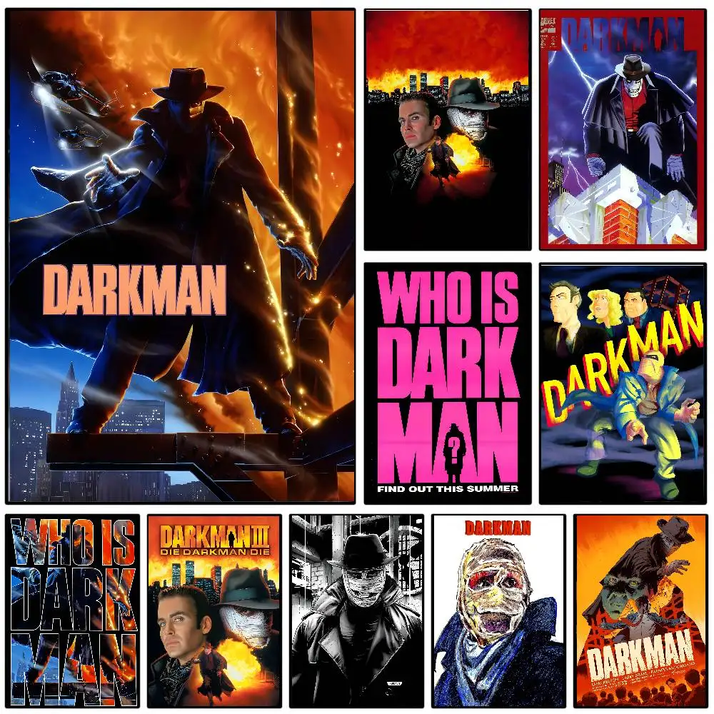 Thrilling Horror Movie D-Darkman 1990 Poster Art Sticky Wall Waterproof Home Living Room Bedroom Bar Aesthetic Decoration