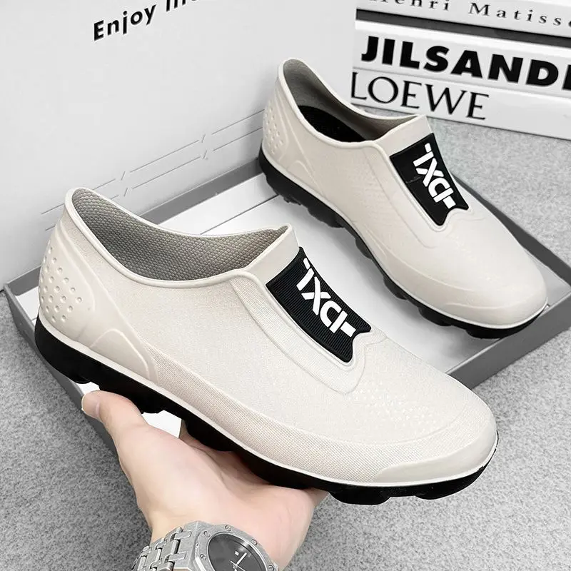 

Men's Water Shoes New Low-top Non-slip Rain Boots Plus Velvet Wear-resistant and Waterproof Fishing Fashionable Rubber Shoes