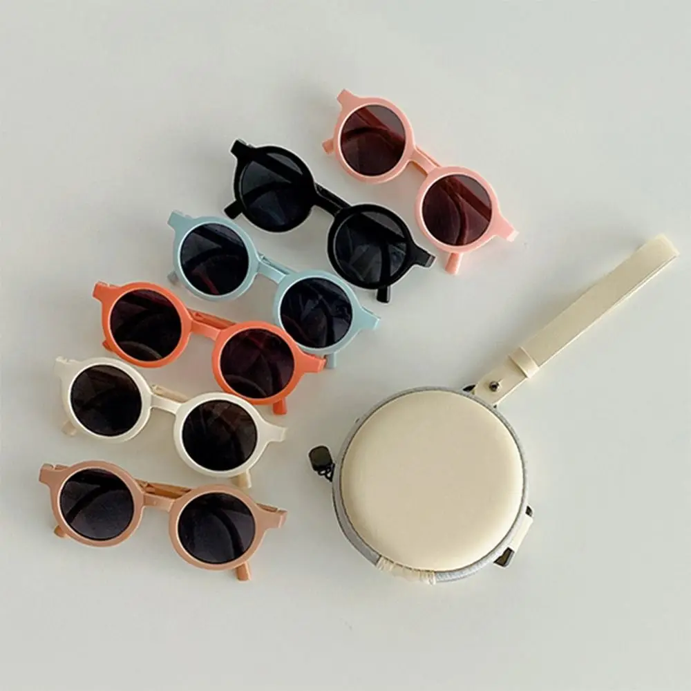 Fashion Round Frame Kids Sunglasses Outdoor UV 400 Children Eyewear Foldable Sunglasses for Toddler Boys Girls