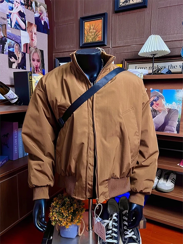 

Мужская зимняя теплая куртка Cé Brown ort 90 White Du down Flight Jaet с хлопковым наполнителем, на молнии, повседневная, стильная